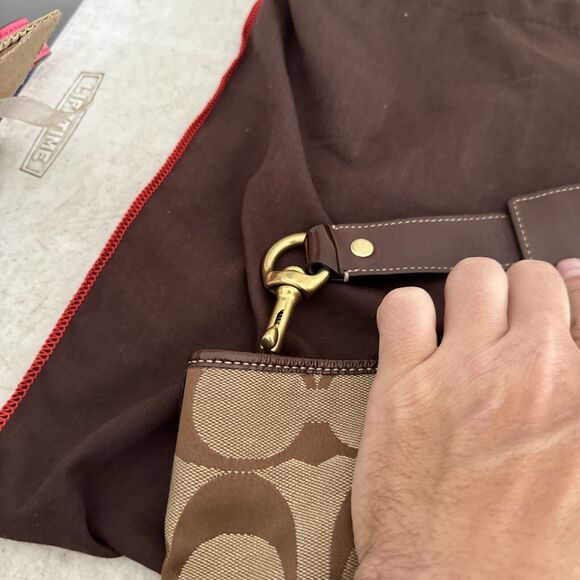 Coach 10627 Black Gray Jacquard Signature Canvas Bucket Bag Tote Purse - Picture 12 of 16